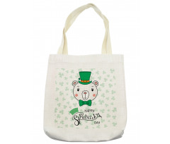 Bear with Leprechaun Hat Bow Tote Bag