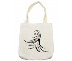 Long Straight Hair Tote Bag