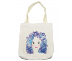 Surreal Floral Girl Tote Bag