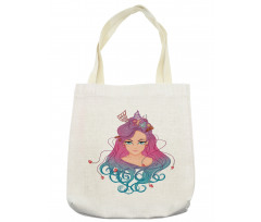 Colorful Hair Girl Tote Bag