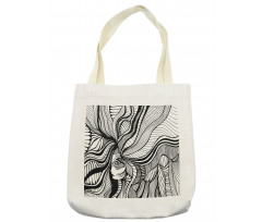 Surreal Striped Hair Tote Bag