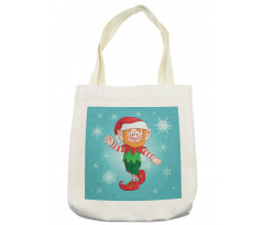 Little Man Dwarf and Snowflakes Tote Bag