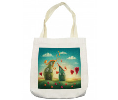 Heart Shaped Trees Red Tote Bag