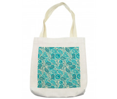 Paisley Blue Flowers Tote Bag