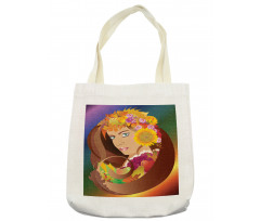 Floral Leafy and Fruits Hair Tote Bag