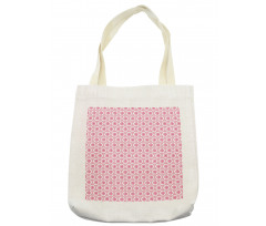 Pinkish Flowers in Hexagons Tote Bag