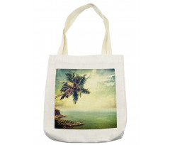 Palm Tree Rocky Shore Tote Bag