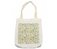 Tropical Blossom in Pots Tote Bag