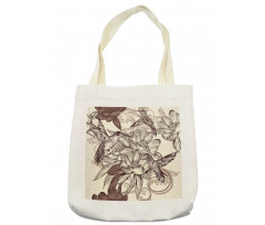 Bird Flowers Pattern Tote Bag