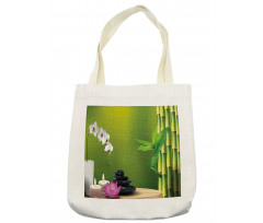 Bamboo Flower Orchid Stone Tote Bag