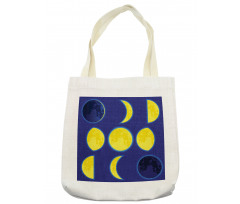 Lunar Phases Scheme at Night Tote Bag