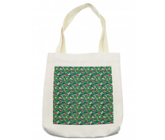 Jungle Bouquets Navy Stripes Tote Bag