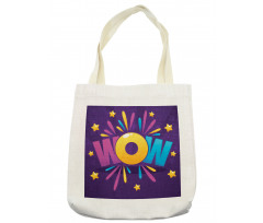 Fun Art Wow Lettering Stars Tote Bag