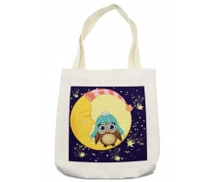 Owl and Moon with Hats Tote Bag