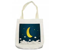 Half Moon Clouds and Stars Tote Bag