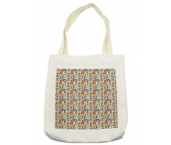 Colorful Animals Initials Tote Bag