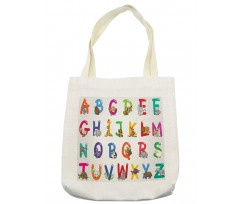 Education Cartoon Animals Tote Bag