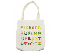 Vegetable Fruit Letters Tote Bag