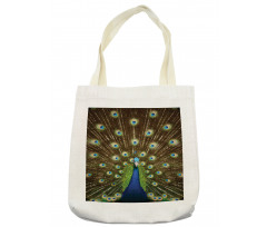 Peacock with Feathers Tote Bag