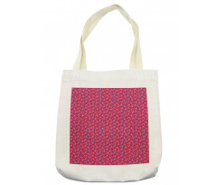 Floral Folk Art on Stripes Tote Bag