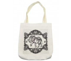 Bohemic Floral Elephant Tote Bag