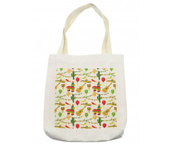 Mexican Folk Elements Tote Bag