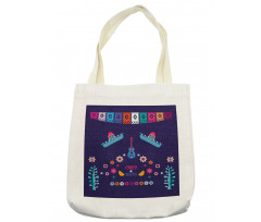 Guitar Hat Flowers Tote Bag