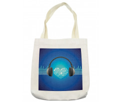 Heart Earphones Tote Bag