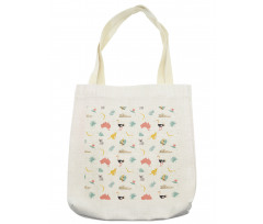 Animals Map and Foliage Tote Bag