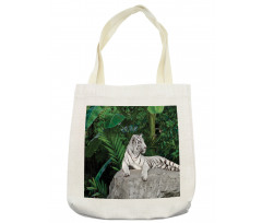 White Tiger in Jungle Tote Bag