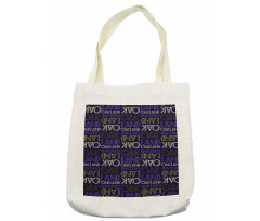 Repeating Modern Lettering Tote Bag