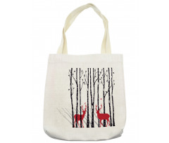 Deer Tree Forest Bird Tote Bag