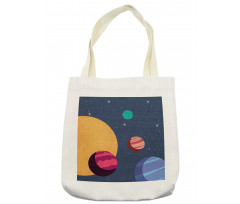 Cartoon Colorful Planets Tote Bag