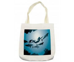 Mermaid and Dolphins Tote Bag