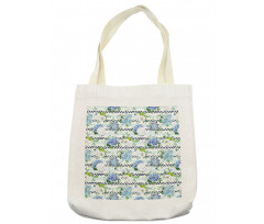 Fresh Flowers on Stripes Tote Bag