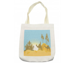 Trees and Camels on a Desert Tote Bag