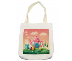 Teapot and Teacup House Tote Bag