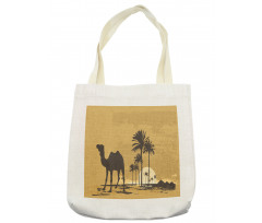 Camel and Palm Trees Sunset Tote Bag