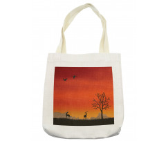 Tree and Animals Landscape Tote Bag