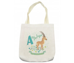 Zoo Alphabet Floral Animal Tote Bag