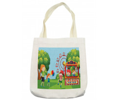 Cheerful Children at Fun Fair Tote Bag