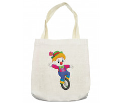 Circus Humorous Boy on Wheel Tote Bag