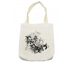 Monochrome Abstract Leaves Tote Bag