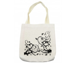 Grey Tones Abstract Leaves Tote Bag