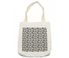 Monotone Intertwined Rosebuds Tote Bag