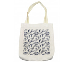 Monotone Vineyard Theme Art Tote Bag