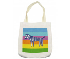 Doodle Animal Stripes Tote Bag