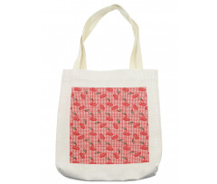 Fruit Doodles on Gingham Tote Bag