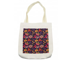 Floral Jungle Illustration Tote Bag