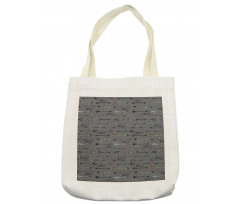 Calligraphic Spotted Design Tote Bag